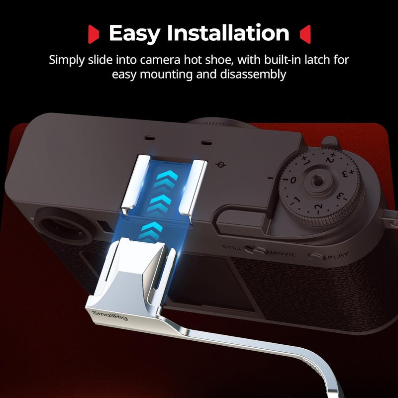 SMALLRIG X Half Thumb Grip for FUJIFILM X Half, Anti-Slip Design, Built-in Silicone Pads (Silver) - 5221 - Image 2